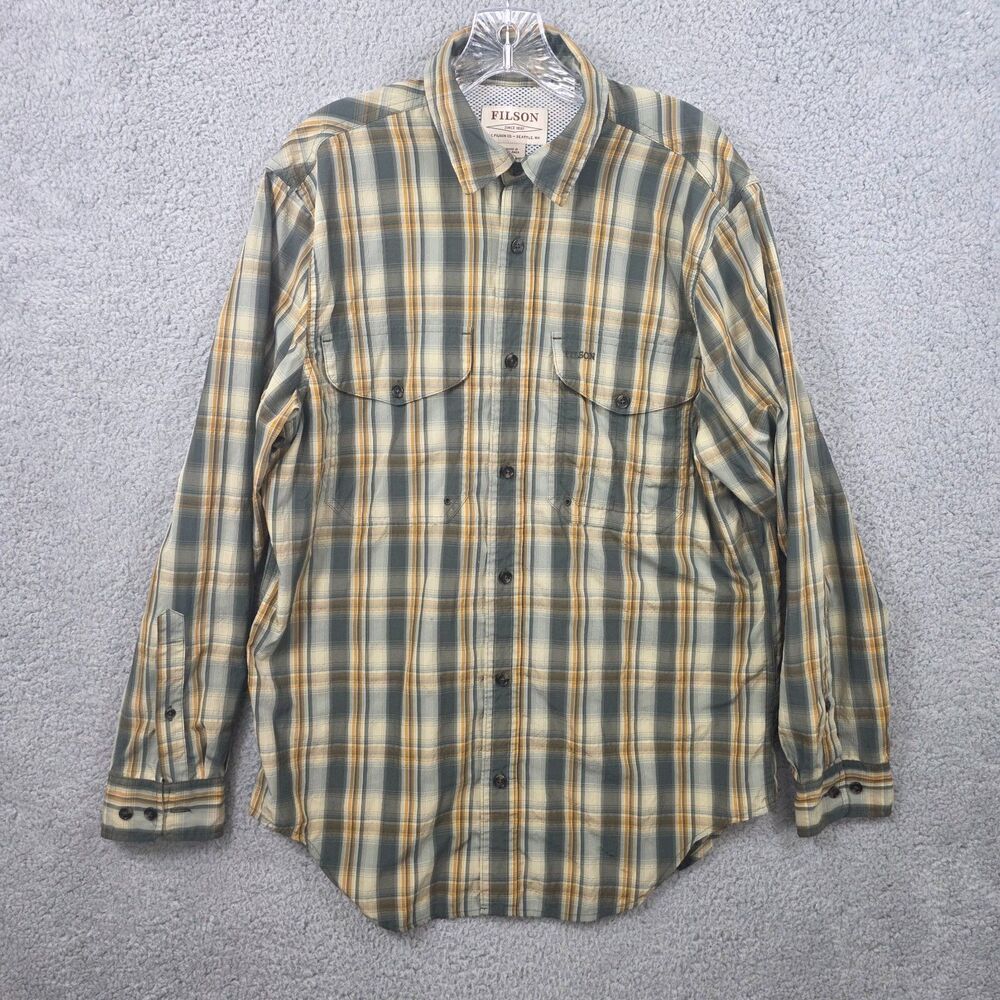 CC Filson Men's Twin Lakes Sport Multi Plaid Vented Fishing Shirt Size M